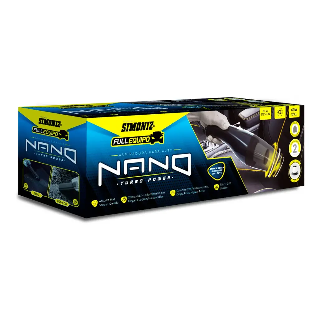 ASPIRADORA-NANO-SIMONIZ-FULL-EQUIPO Aspiradora Nano SIMONIZ Turbo Power para Auto